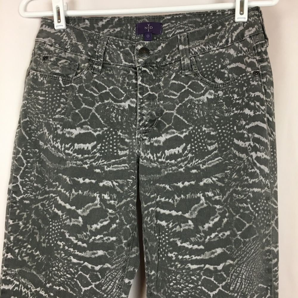 NYDJ Skinny Jeans Women's 0X29.5 Animal Print Gray